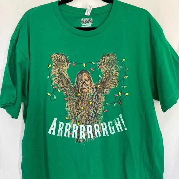 Star Wars Green Chewbacca Holiday Lights Tee - Picture 6 of 10